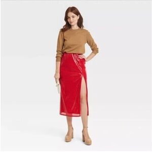 Elegant Red Women's Skirt